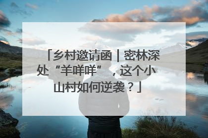 乡村邀请函｜密林深处“羊咩咩”，这个小山村如何逆袭？