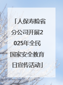 人保寿险省分公司开展2025年全民国家安全教育日宣传活动