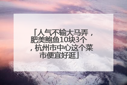 人气不输大马弄，肥美鲍鱼10块3个，杭州市中心这个菜市便宜好逛