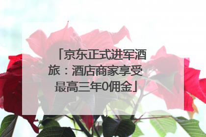 京东正式进军酒旅：酒店商家享受最高三年0佣金