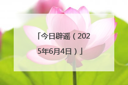 今日辟谣（2025年6月4日）