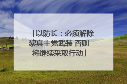 以防长：必须解除黎真主党武装 否则将继续采取行动