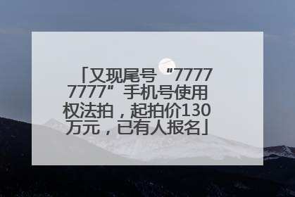 又现尾号“77777777”手机号使用权法拍，起拍价130万元，已有人报名