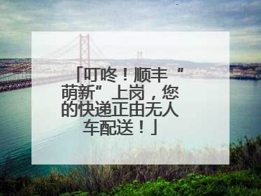 叮咚！顺丰“萌新”上岗，您的快递正由无人车配送！