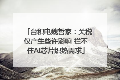 台积电魏哲家：关税仅产生些许影响 拦不住AI芯片炽热需求