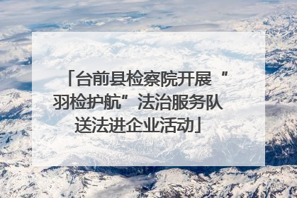 台前县检察院开展“羽检护航”法治服务队送法进企业活动