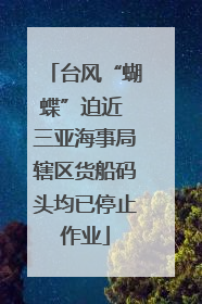 台风“蝴蝶”迫近 三亚海事局辖区货船码头均已停止作业
