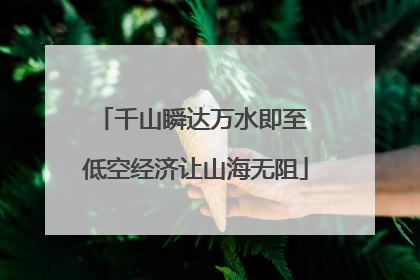 千山瞬达万水即至 低空经济让山海无阻