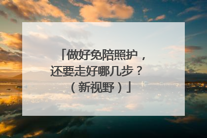 做好免陪照护，还要走好哪几步？（新视野）