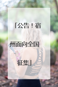公告！宿州面向全国征集