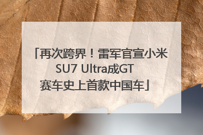 再次跨界！雷军官宣小米SU7 Ultra成GT赛车史上首款中国车