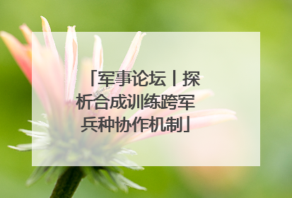 军事论坛丨探析合成训练跨军兵种协作机制