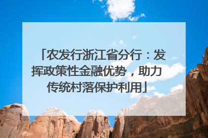 农发行浙江省分行：发挥政策性金融优势，助力传统村落保护利用