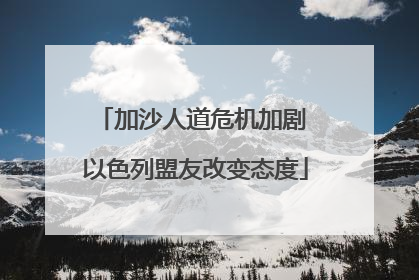 加沙人道危机加剧 以色列盟友改变态度