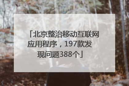 北京整治移动互联网应用程序，197款发现问题388个