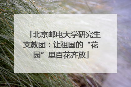 北京邮电大学研究生支教团：让祖国的“花园”里百花齐放