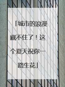 城市的浪漫藏不住了！这个夏天祝你一路生花