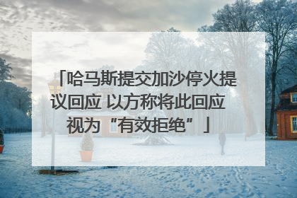 哈马斯提交加沙停火提议回应 以方称将此回应视为“有效拒绝”