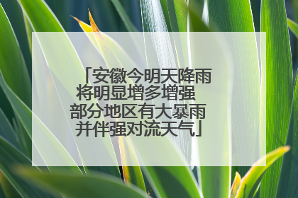 安徽今明天降雨将明显增多增强 部分地区有大暴雨并伴强对流天气