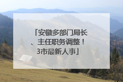 安徽多部门局长、主任职务调整！3市最新人事