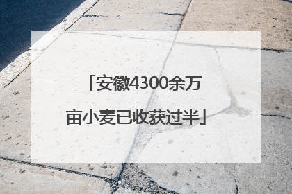 安徽4300余万亩小麦已收获过半