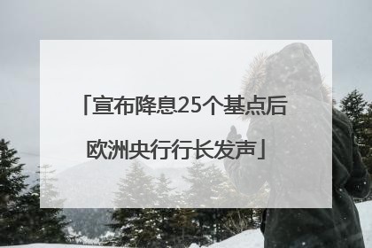 宣布降息25个基点后 欧洲央行行长发声