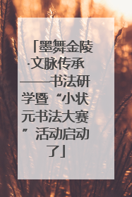 墨舞金陵·文脉传承——书法研学暨“小状元书法大赛”活动启动了