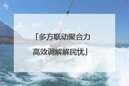 多方联动聚合力 高效调解解民忧