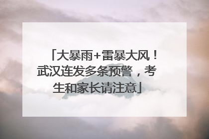 大暴雨+雷暴大风！武汉连发多条预警，考生和家长请注意