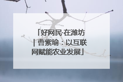 好网民·在潍坊｜曹紫瑜：以互联网赋能农业发展