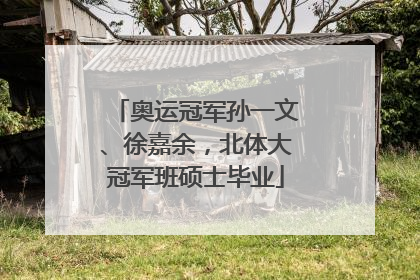 奥运冠军孙一文、徐嘉余，北体大冠军班硕士毕业