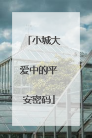 小城大爱中的平安密码