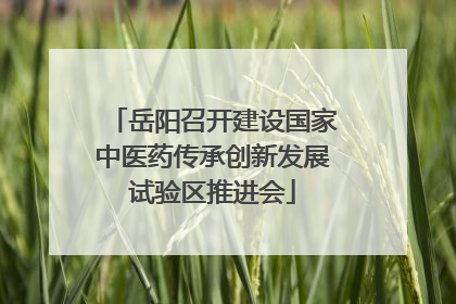 岳阳召开建设国家中医药传承创新发展试验区推进会