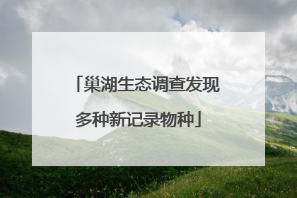 巢湖生态调查发现多种新记录物种