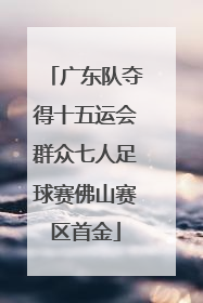 广东队夺得十五运会群众七人足球赛佛山赛区首金