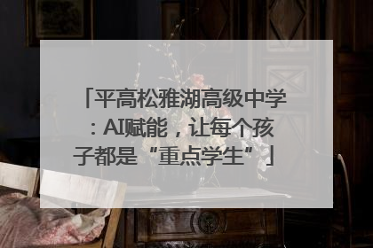 平高松雅湖高级中学：AI赋能，让每个孩子都是“重点学生”