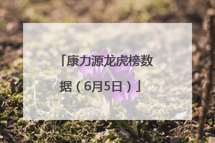 康力源龙虎榜数据（6月5日）