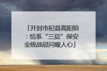 开封市杞县高阳镇：情系“三夏”保安全统战慰问暖人心