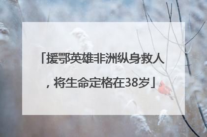 援鄂英雄非洲纵身救人，将生命定格在38岁
