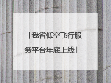 我省低空飞行服务平台年底上线
