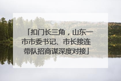 扣门长三角，山东一市市委书记、市长接连带队招商谋深度对接