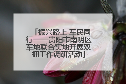 振兴路上 军民同行——贵阳市南明区军地联合实地开展双拥工作调研活动