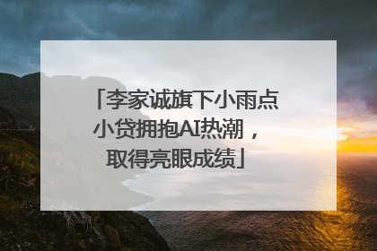 李家诚旗下小雨点小贷拥抱AI热潮，取得亮眼成绩