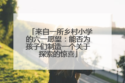来自一所乡村小学的六一愿望：能否为孩子们制造一个关于探索的惊喜