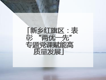 新乡红旗区：表彰 “两优一先” 专题党课赋能高质量发展