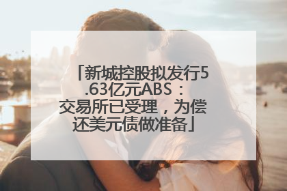 新城控股拟发行5.63亿元ABS：交易所已受理，为偿还美元债做准备