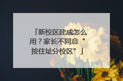新校区建成怎么用？家长不同意“按住址分校区”