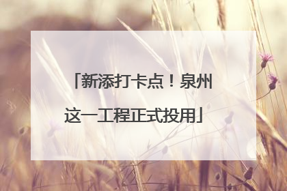 新添打卡点！泉州这一工程正式投用