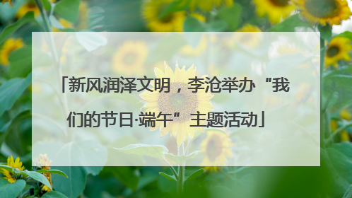 新风润泽文明，李沧举办“我们的节日·端午”主题活动