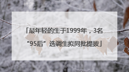 最年轻的生于1999年，3名“95后”选调生拟同批提拔